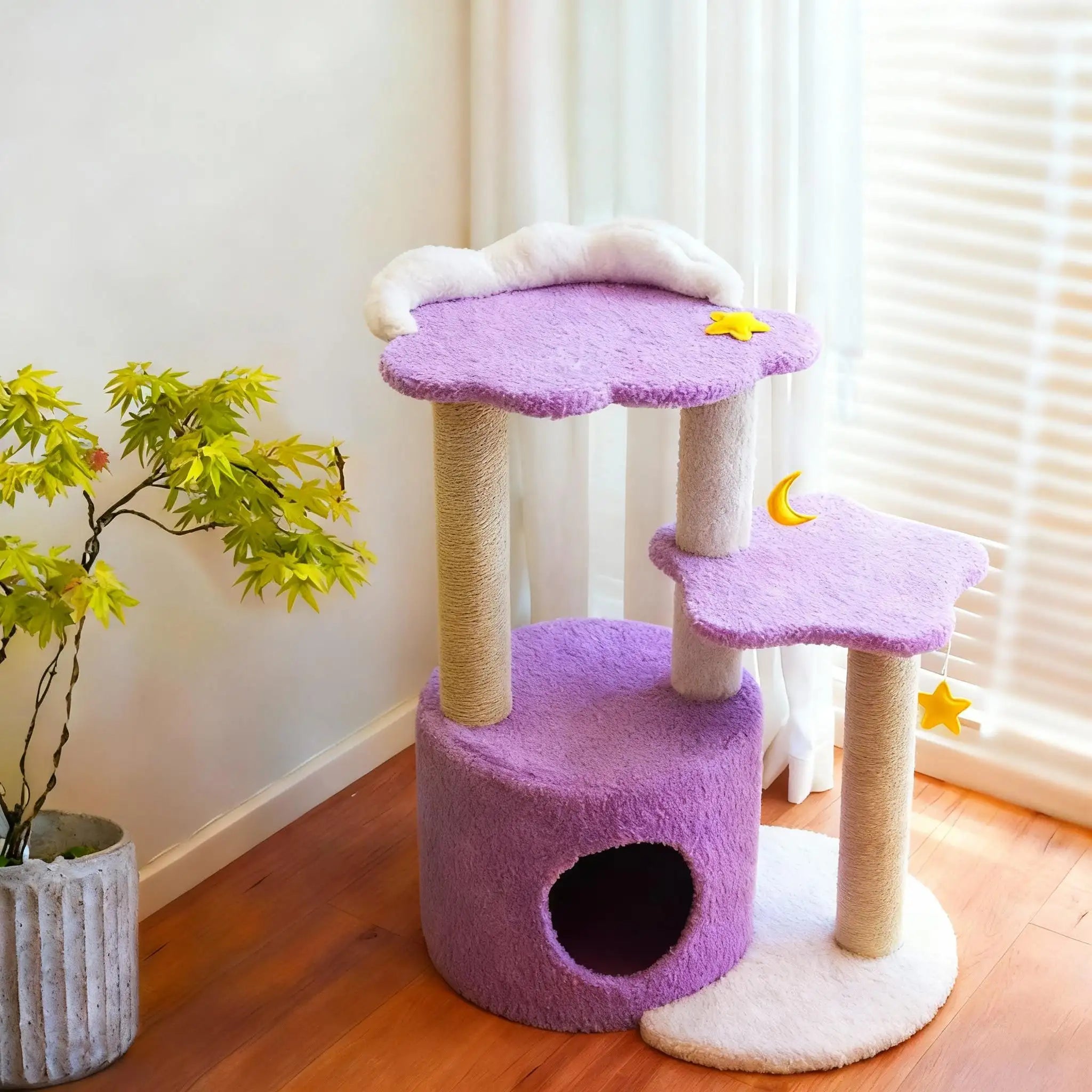 Kittyoo Purple Dream Star Moon Cat Tree