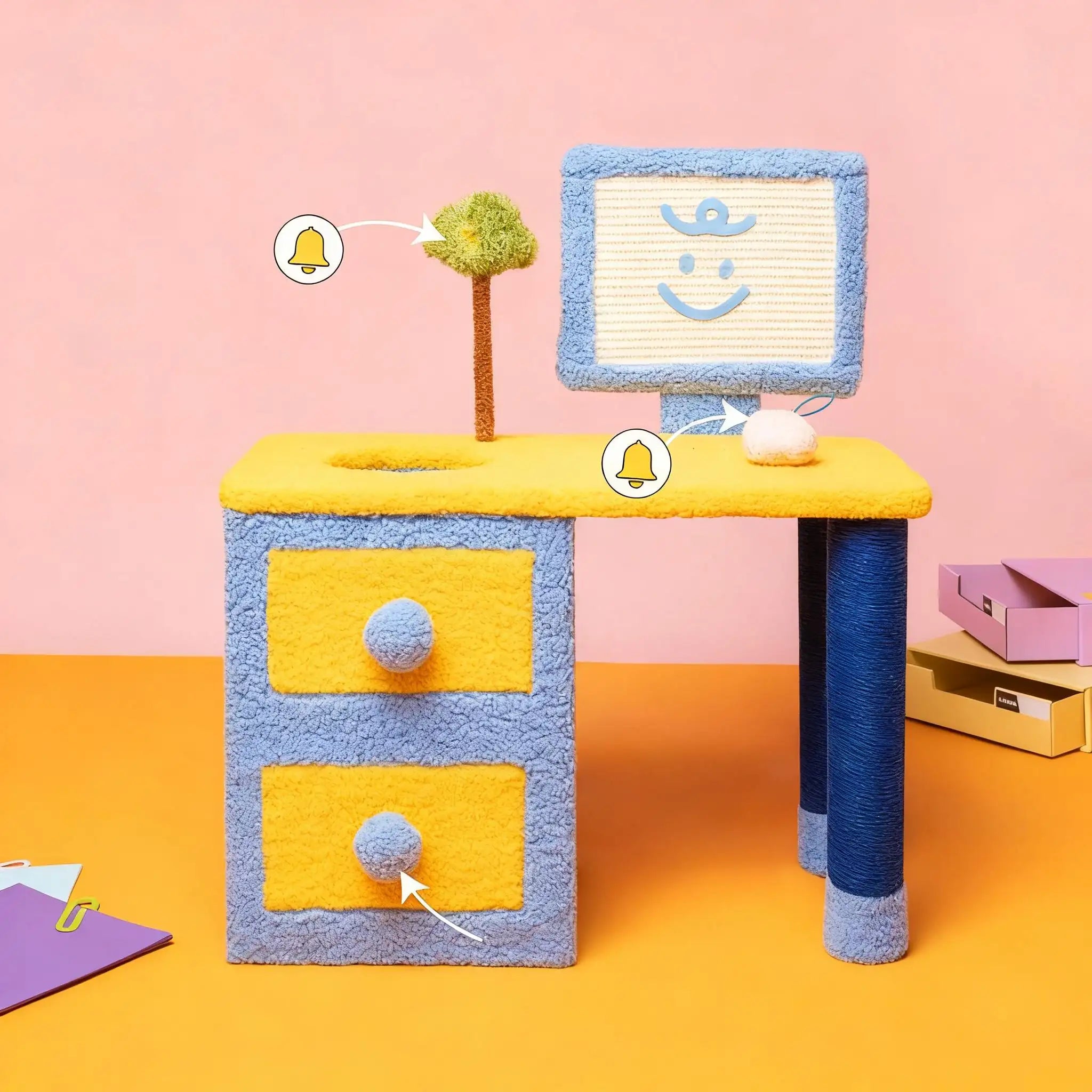 Kittyoo Rotating Cat Tree & Scratching Posts