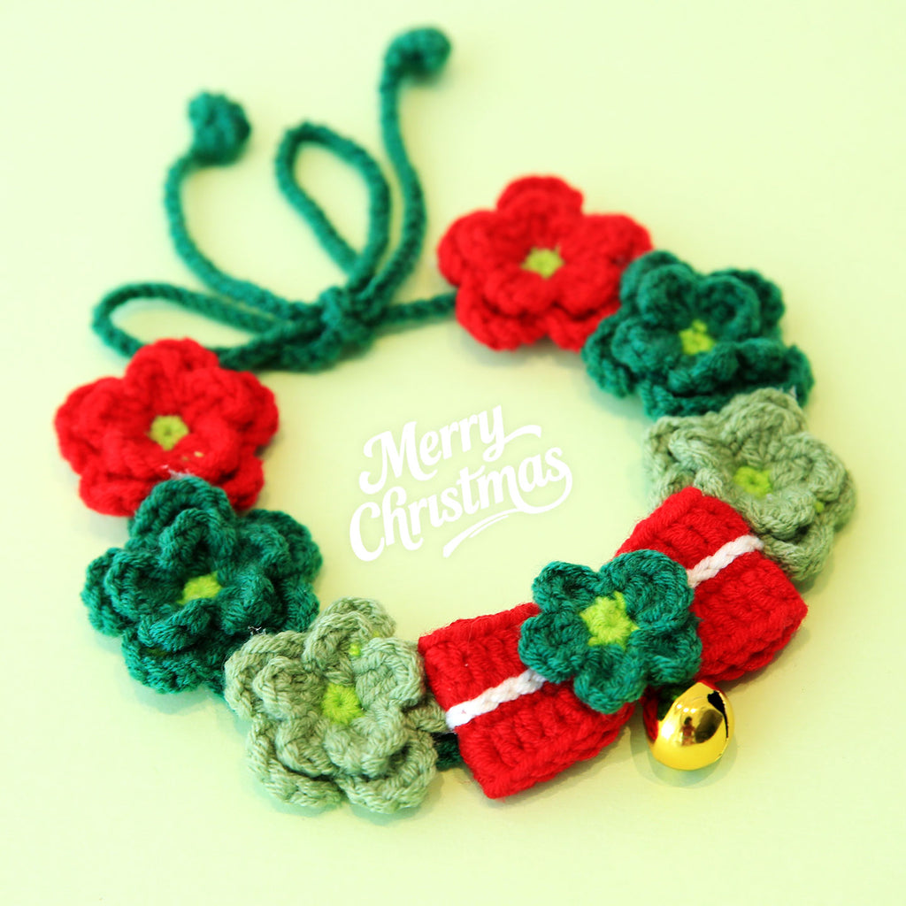 Christmas Pet Accessories - Knitted Hats Collars Bibs Scarves
