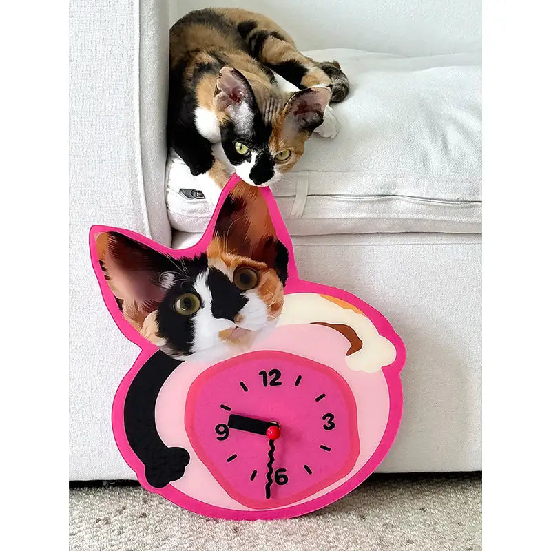Kittyoo Custom Pet Clock - Creative Cat & Dog Wall Clock