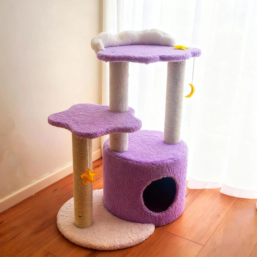 Kittyoo Purple Dream Star Moon Cat Tree