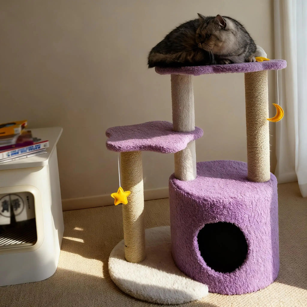 Kittyoo Purple Dream Star Moon Cat Tree