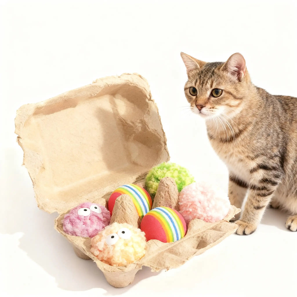 Kittyoo Egg Ball Cat Toy- with Catnip & Bell