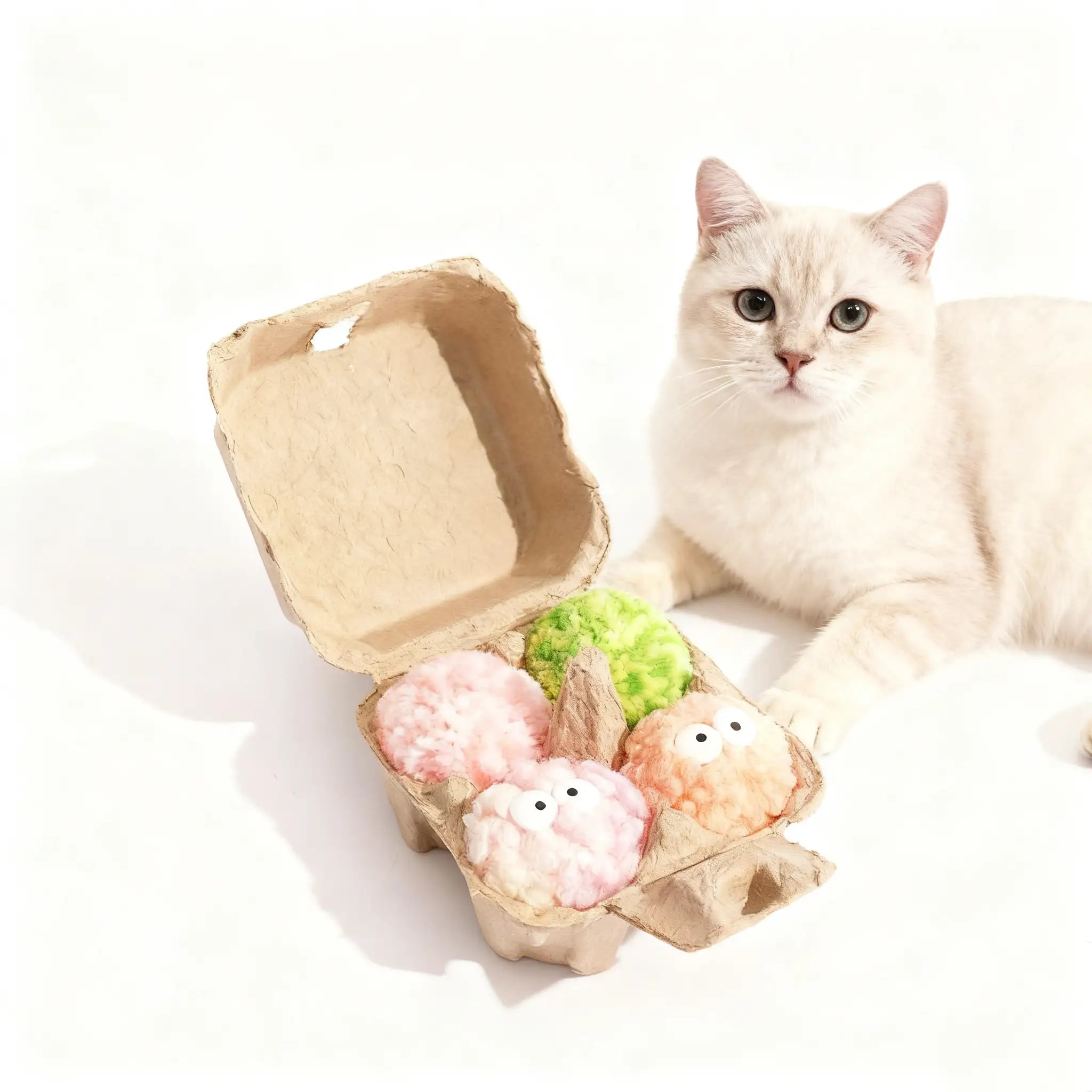 Kittyoo Egg Ball Cat Toy- with Catnip & Bell
