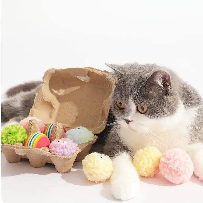 Kittyoo Egg Ball Cat Toy- with Catnip & Bell