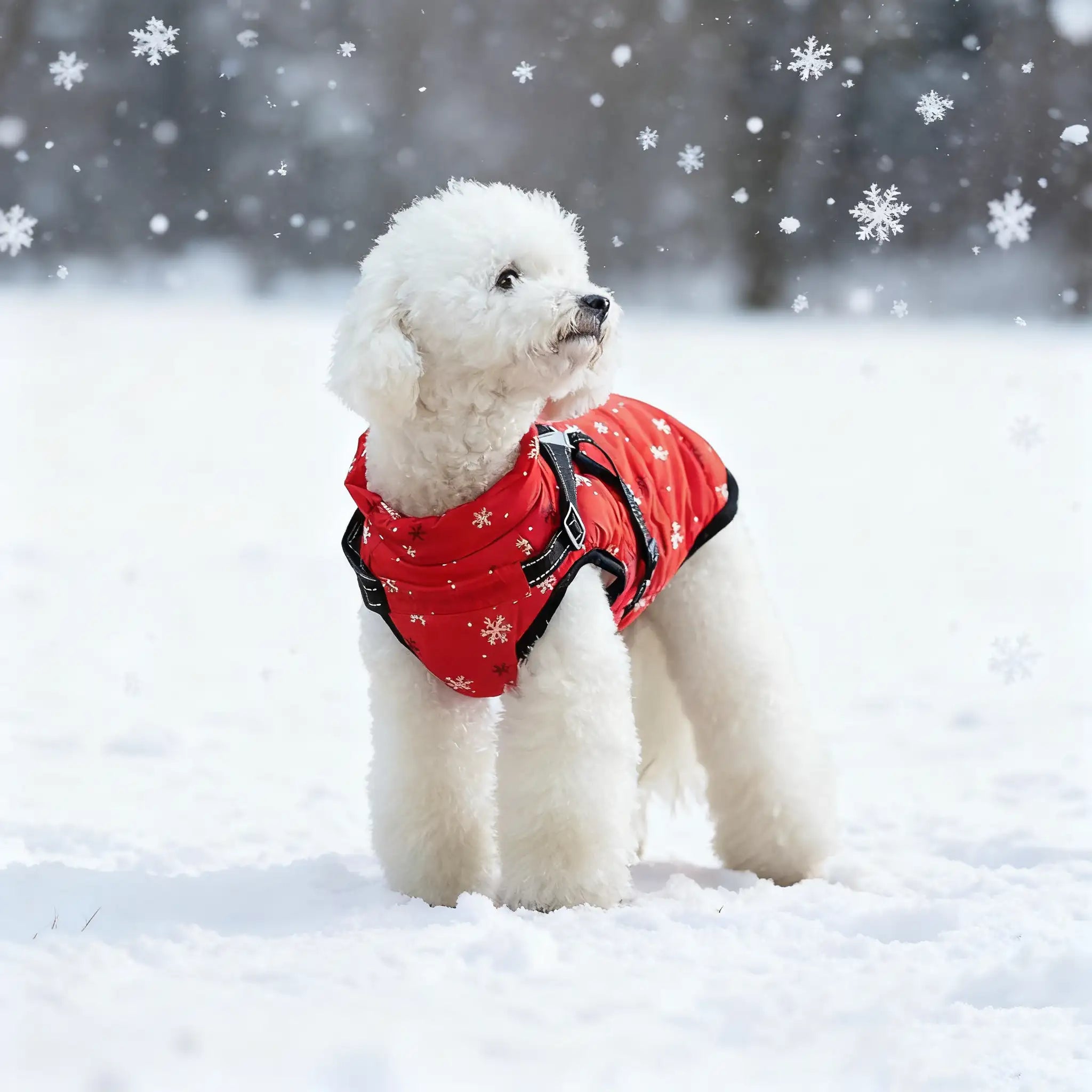 Labrador vinterjakke - Varm, polstret hundejakke med refleksstriper 