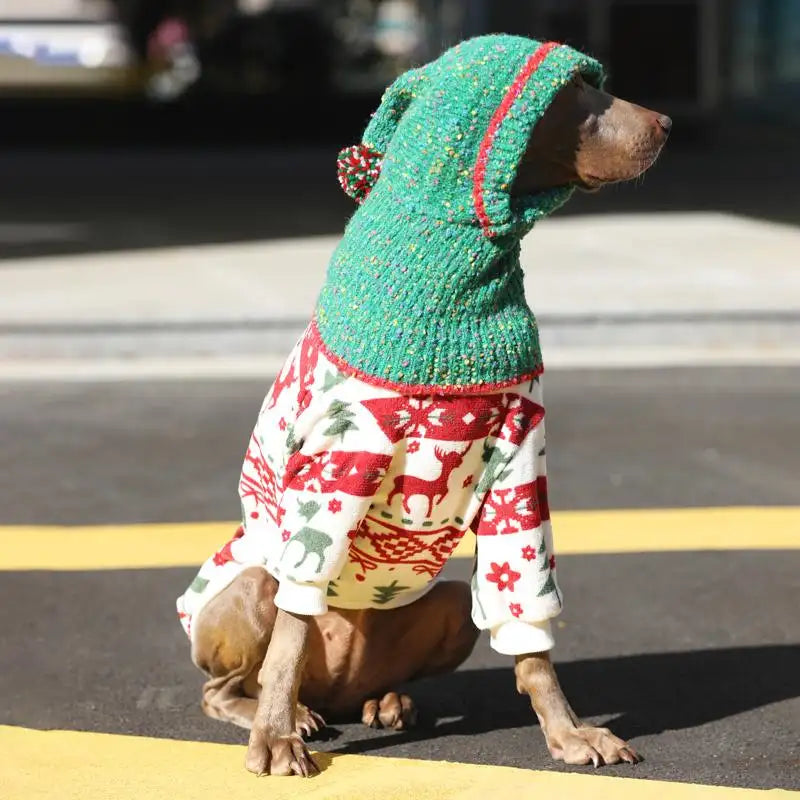 Large Dog Christmas Pajamas - Warm Flannel Winter Clothes