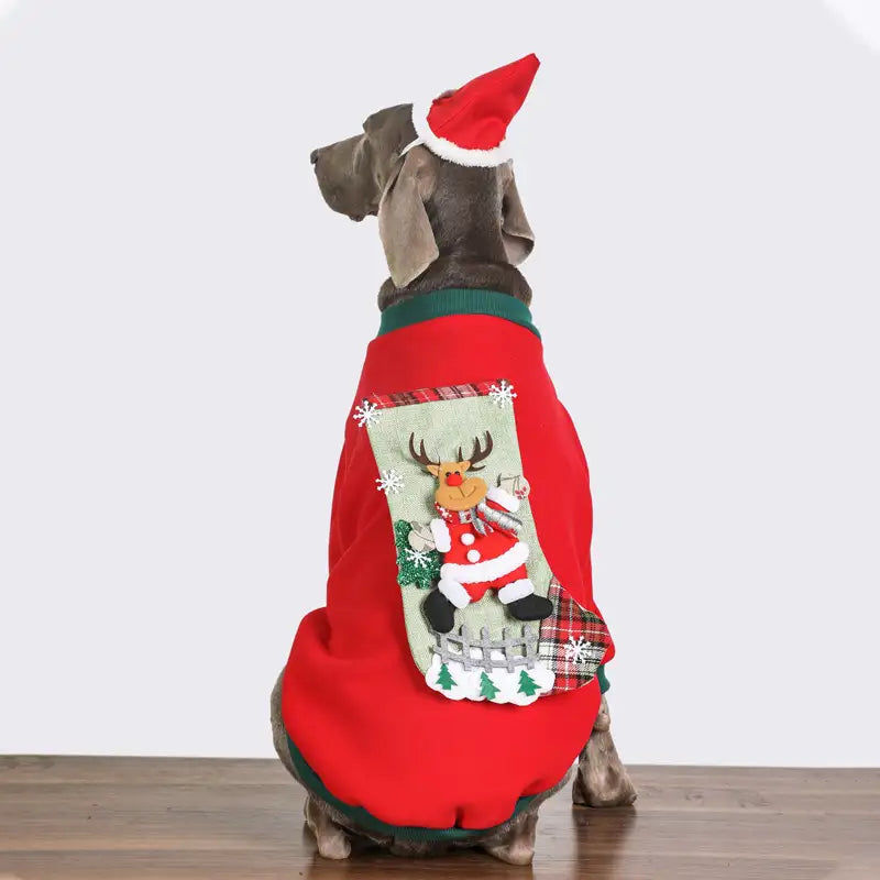 Large Dog Christmas Winter Clothes - Warm Fleece Outfit