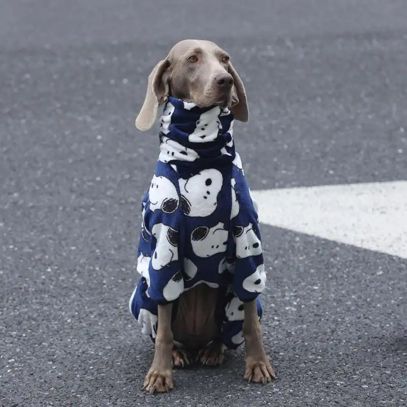 Large Dog Winter Pajamas - Fleece 4-Leg Warm Outfit