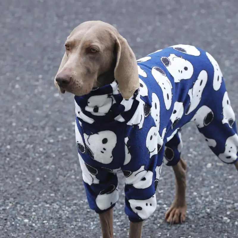 Large Dog Winter Pajamas - Fleece 4-Leg Warm Outfit