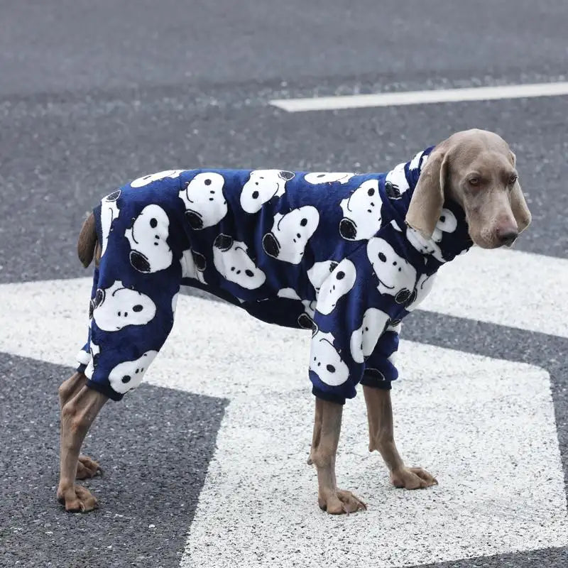 Large Dog Winter Pajamas - Fleece 4-Leg Warm Outfit