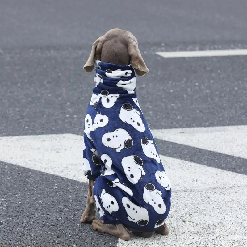 Large Dog Winter Pajamas - Fleece 4-Leg Warm Outfit