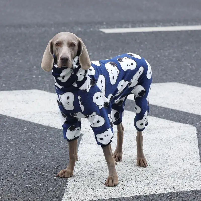 Large Dog Winter Pajamas - Fleece 4-Leg Warm Outfit