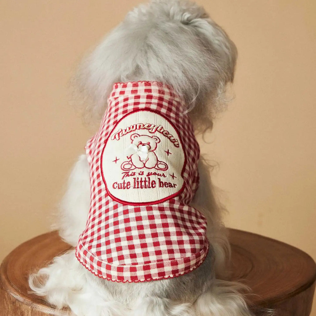Kittyoo Red Checkered Vest for Dogs