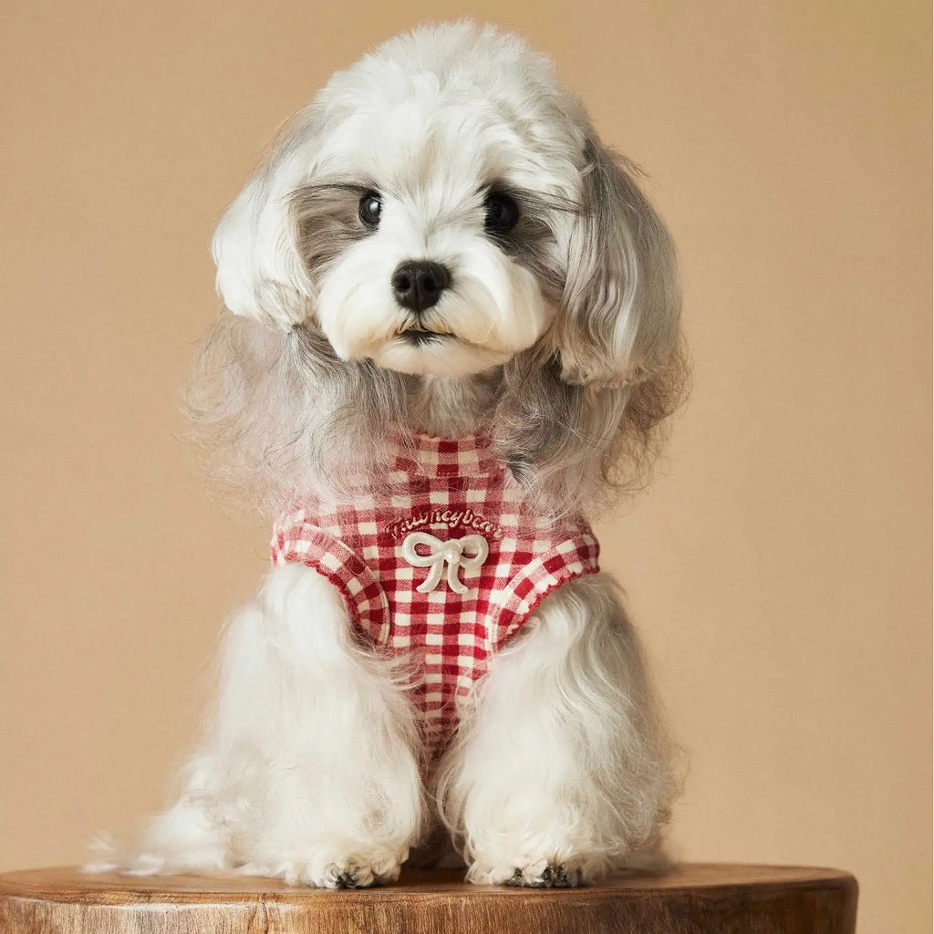 Kittyoo Red Checkered Vest for Dogs