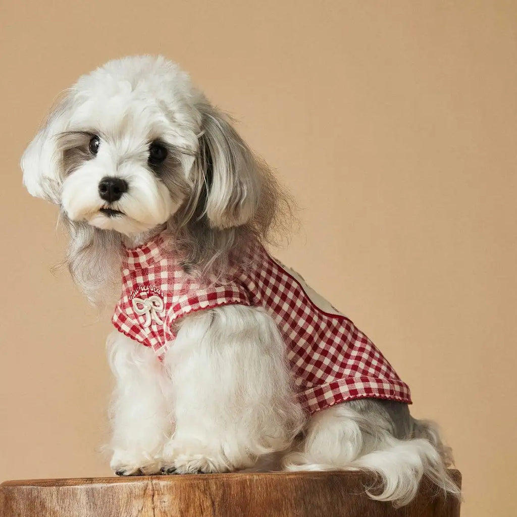 Kittyoo Red Checkered Vest for Dogs