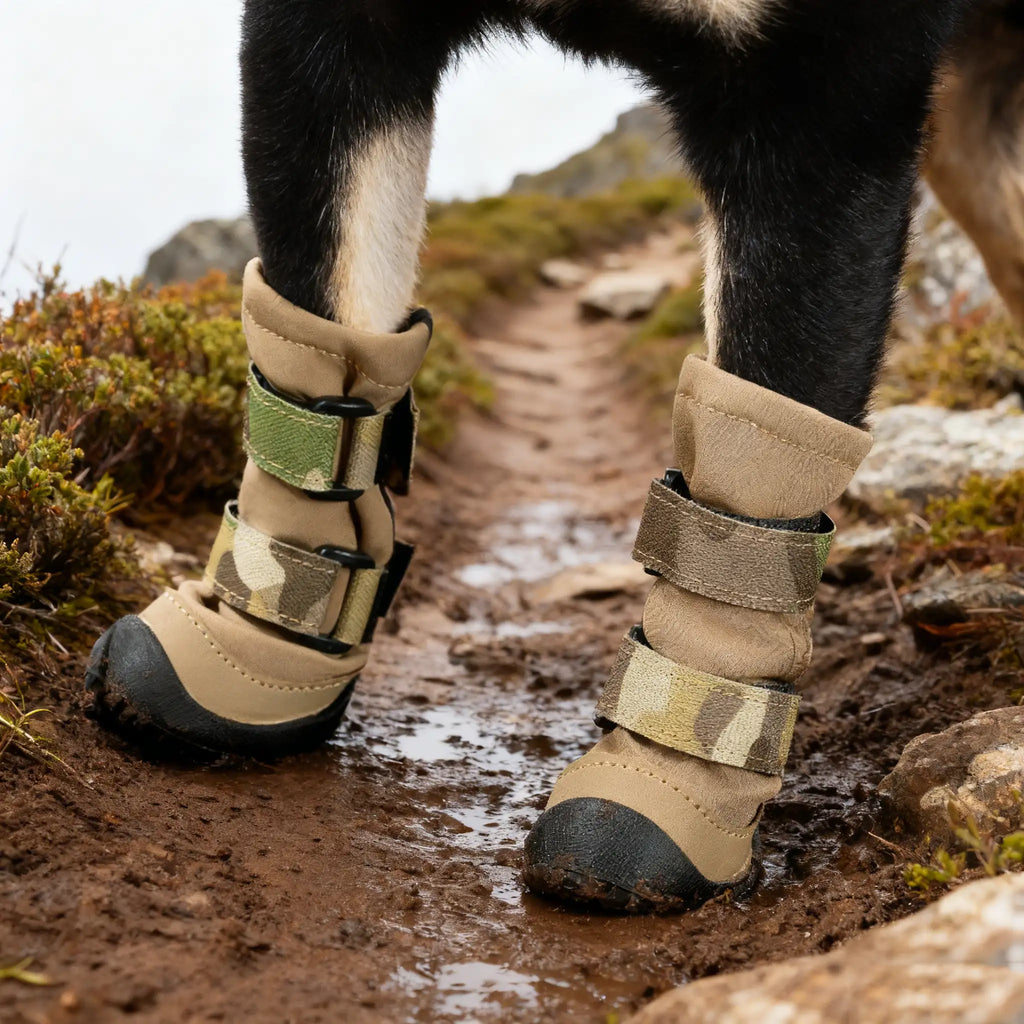 Vanntette utendørssko for hund - Sklisikre fleeceforede eventyrstøvler 