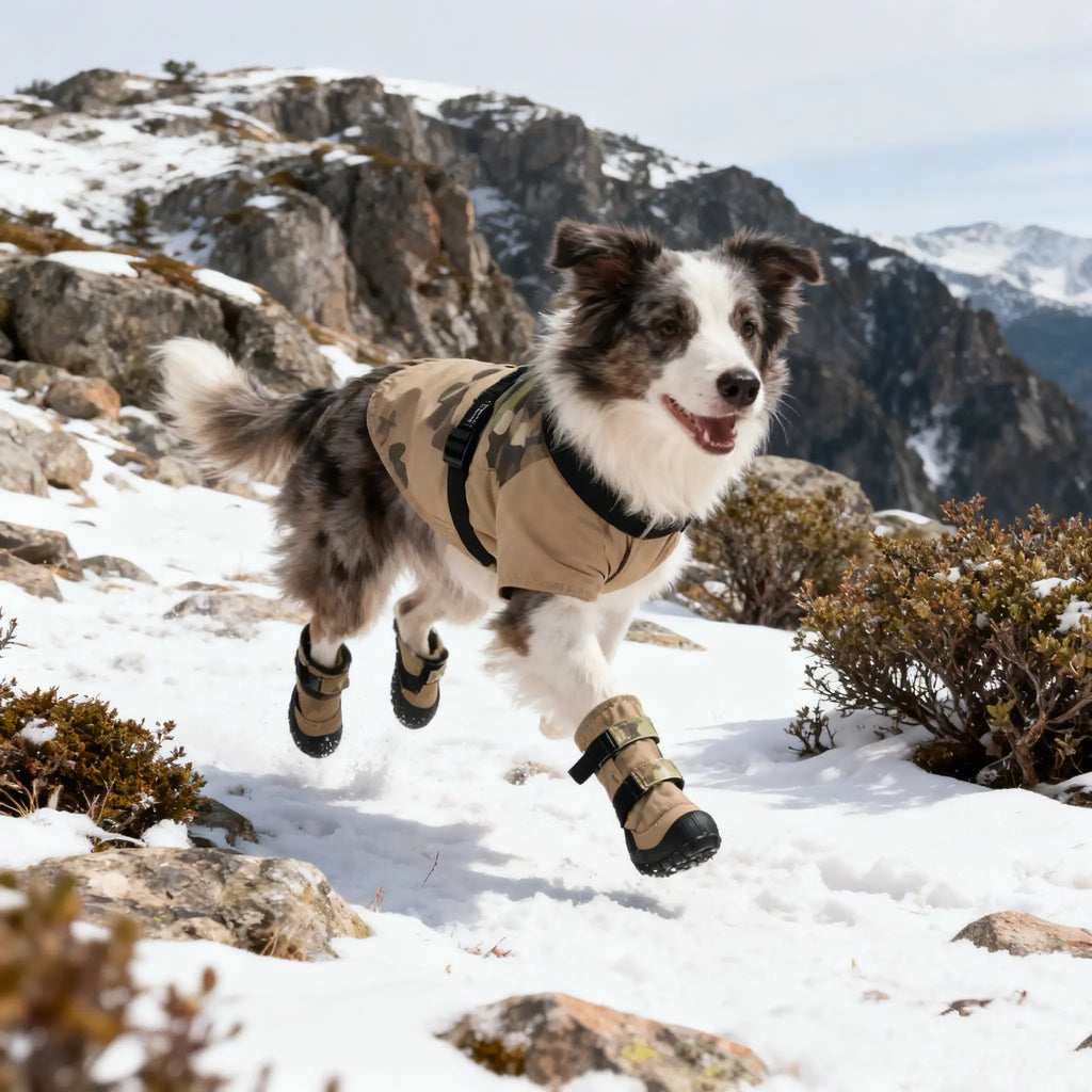 Vanntette utendørssko for hund - Sklisikre fleeceforede eventyrstøvler 