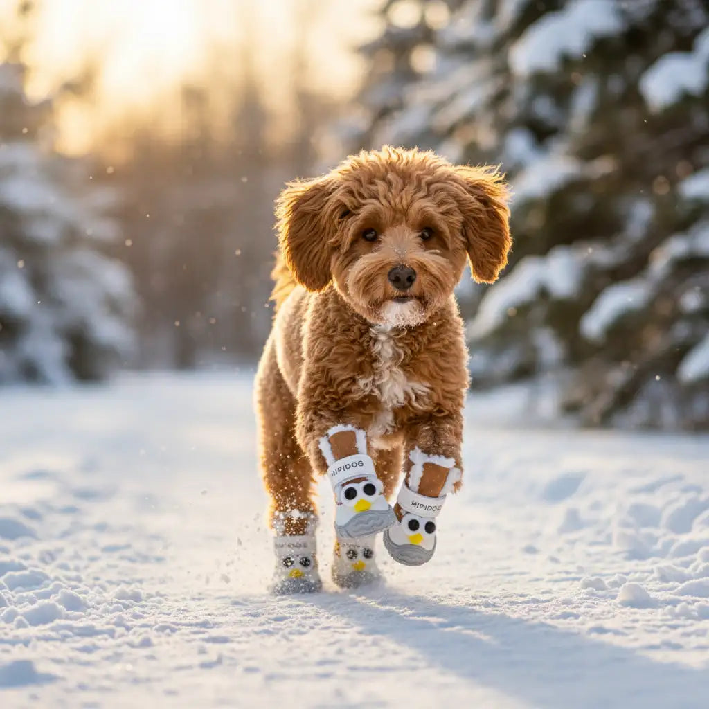 Winter Dog Boots - Anti-Slip Waterproof Fleece-Lined Cotton Shoes