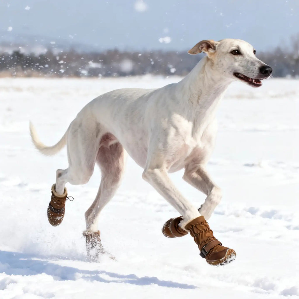 Bottes pour chien Labrador (lot de 4) - Bottes d'hiver imperméables et doublées d'une épaisse polaire 