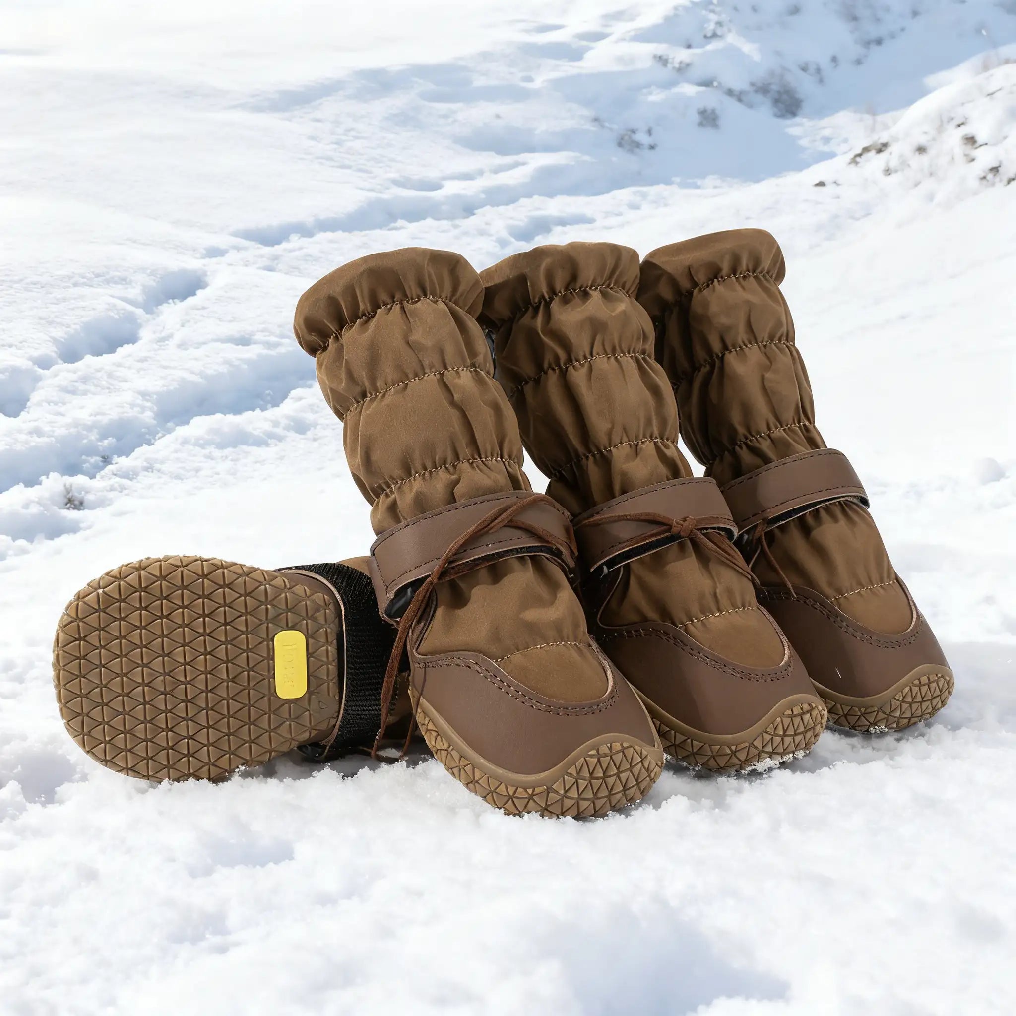 Bottes pour chien Labrador (lot de 4) - Bottes d'hiver imperméables et doublées d'une épaisse polaire 