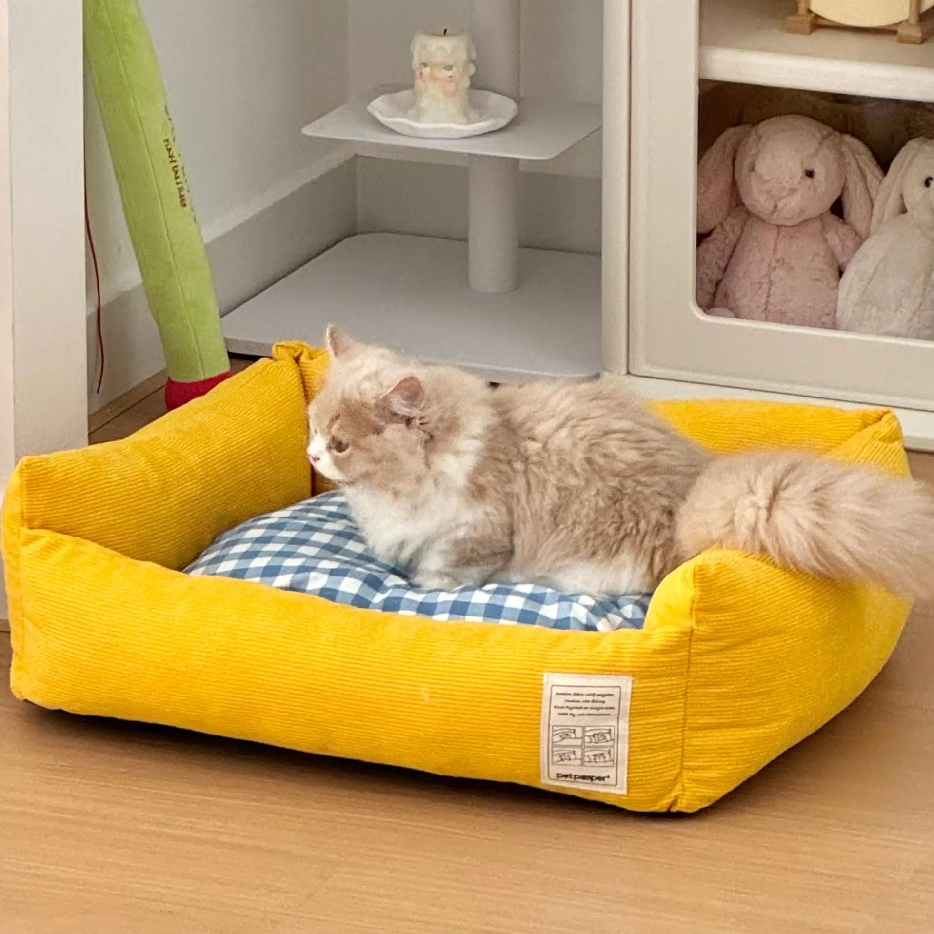 Kittyoo Corduroy Pet Bed - Warm & Cozy for Autumn/Winter