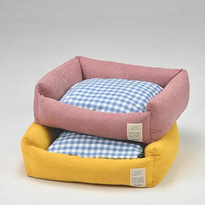 Kittyoo Corduroy Pet Bed - Warm & Cozy for Autumn/Winter