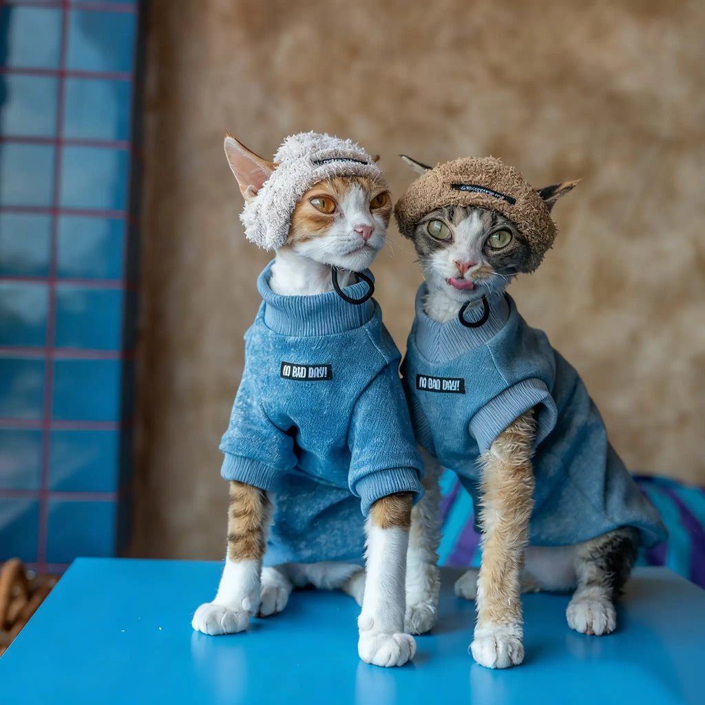 Kittyoo Cat Elastic Denim Vest Hoodie