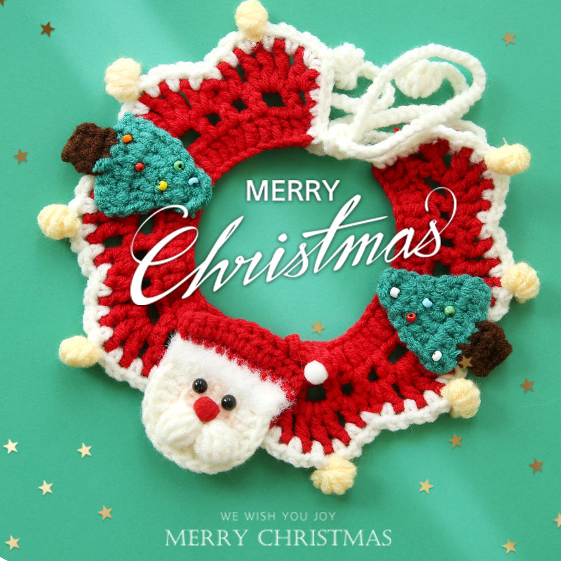 Christmas Pet Accessories - Knitted Hats Collars Bibs Scarves