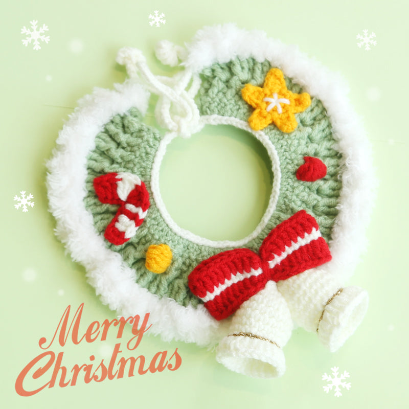 Christmas Pet Accessories - Knitted Hats Collars Bibs Scarves