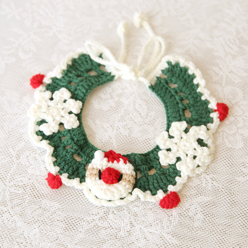 Christmas Pet Accessories - Knitted Hats Collars Bibs Scarves