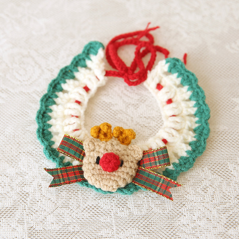 Christmas Pet Accessories - Knitted Hats Collars Bibs Scarves